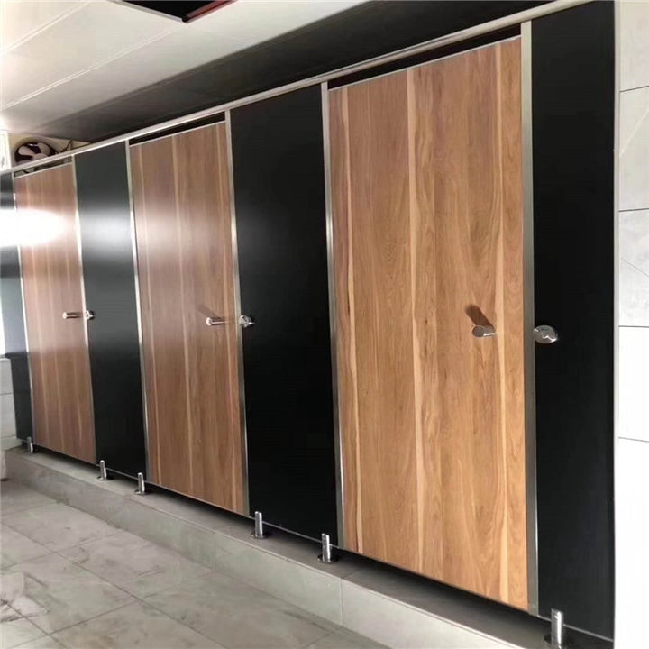 Efficiently Installed and Adjusted Plastic Toilet Cubicles for School and Bathroom Facilitating Future Modifications
