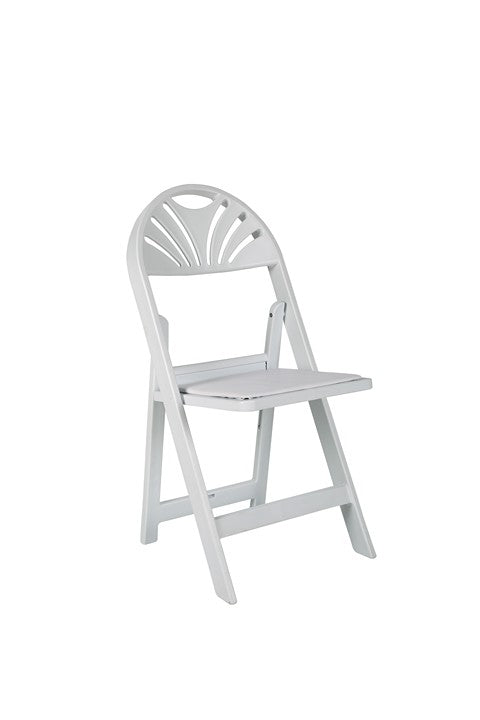Garden Furniture Wedding Reception White Fan Back Folding Wimbledon Banquet Chairs Weddings Outdoor Dining for Events