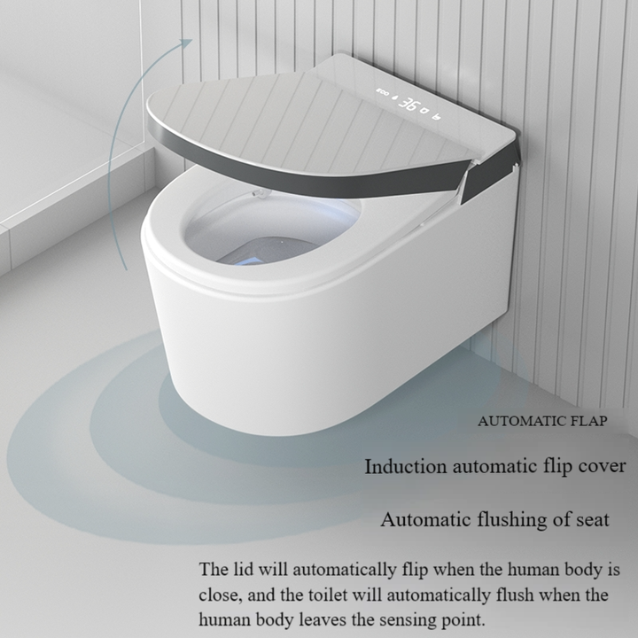 Wholesale OEM Smart Ceramic Wall-Mounted Automatic Intelligent Integrated Concealed Water Tank Foot Sensor P-Trap Heated Seat