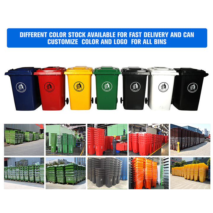 Outdoors 660L 1100L Large Plastic Industrial Dustbin Trash Garbage Waste Bins With Four Wheels