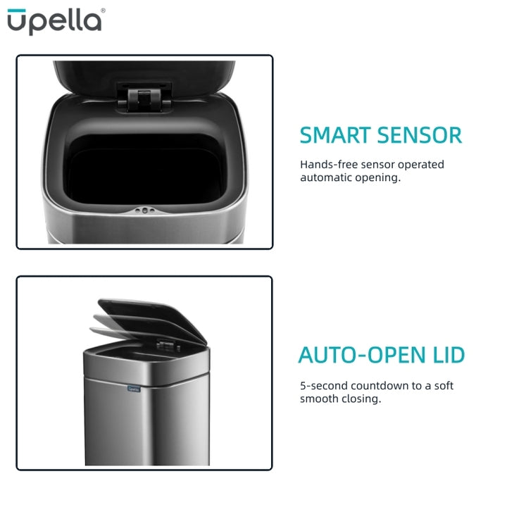 Luxury Automatic Smart Waste Bin Dustbin Touchless Stainless Steel Trash Can for Home, Office, Hotel, Room