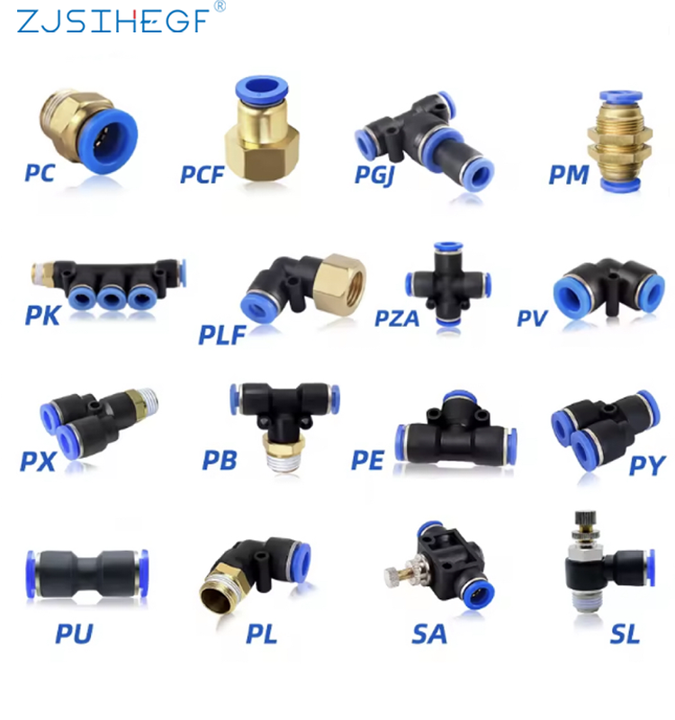 Zjsihegf PGJ One Touch Push in Quick Coupling Hose Straight Air Pneumatic Tube Fittings Tube Connector
