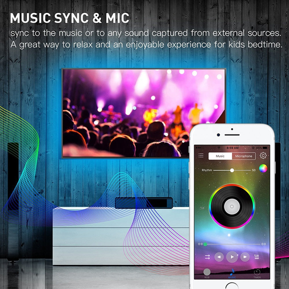christmas decoration background 1m 3m 4m 5m app control 5050 rgb back lights 2m backlight 5v usb tv led strip