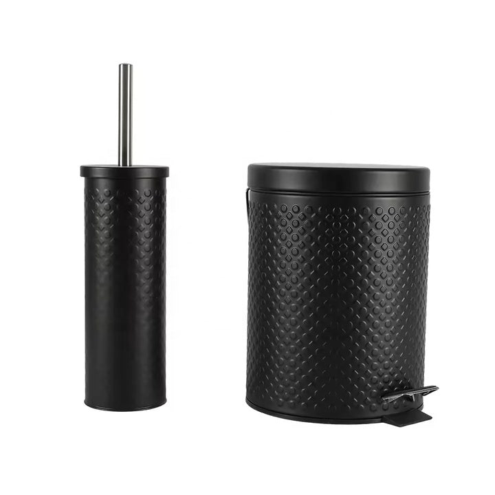 Customizable Pink 3L Foot Pedal Bin - Includes Toilet Brush, Metal Lid for Multi-Room Use