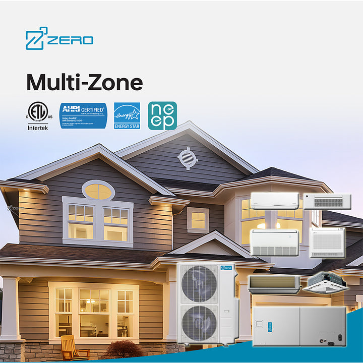 18K-53K BTU Multi-Zone Mini Split Heat Pump High SEER2 Wholesale HVAC Solutions with Hybrid Indoor Options ETL/AHRI Certified