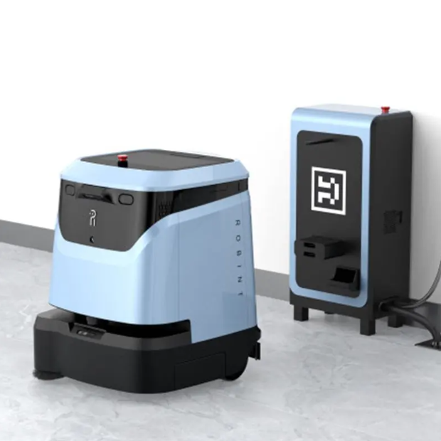 Auto-Charging App-Controlled Industrial Floor Scrubber Robot with Automatic Dirt Disposal for Hotel Tile Marble Warehouse Office