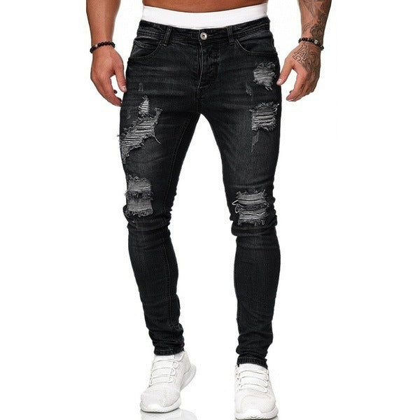 2022 mens slim fit ripped jeans Stretch Jeans Casual Pants multi-color denim jeans for men