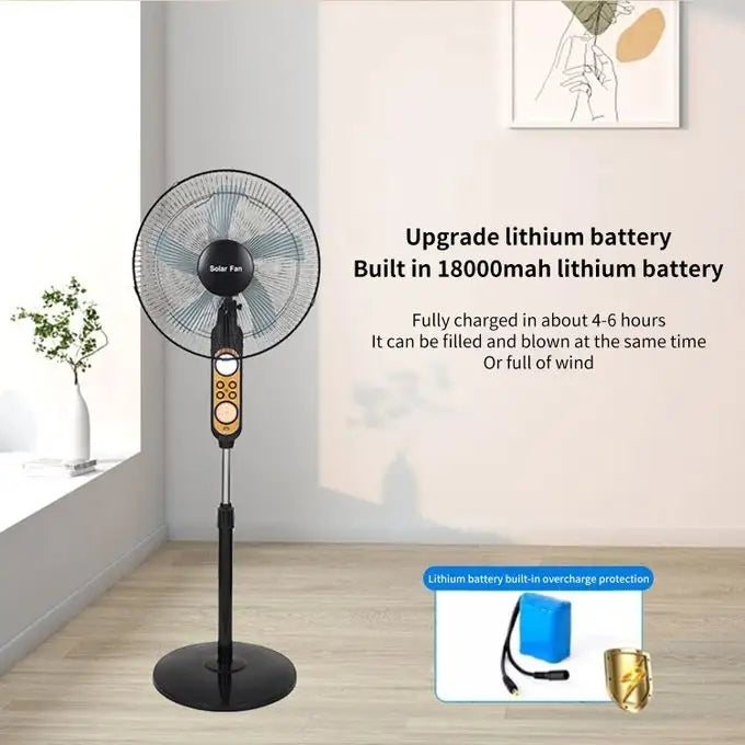 Portable Mini USB Solar Floor Electric Fan Solar Foldable Remote Control Rechargeable Fan