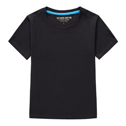 Wholesale Short Sleeve Solid Color Blank Shirts Child Kid Boys Girls Top Logo Custom Kids Cotton T Shirt
