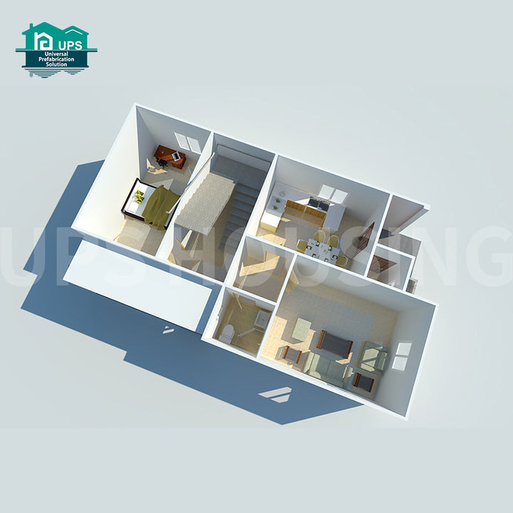 Durable Two-Story Lightweight Insulated Prefab Concrete Foam Panel House for Apartment or Carport Precast for Easy Living
