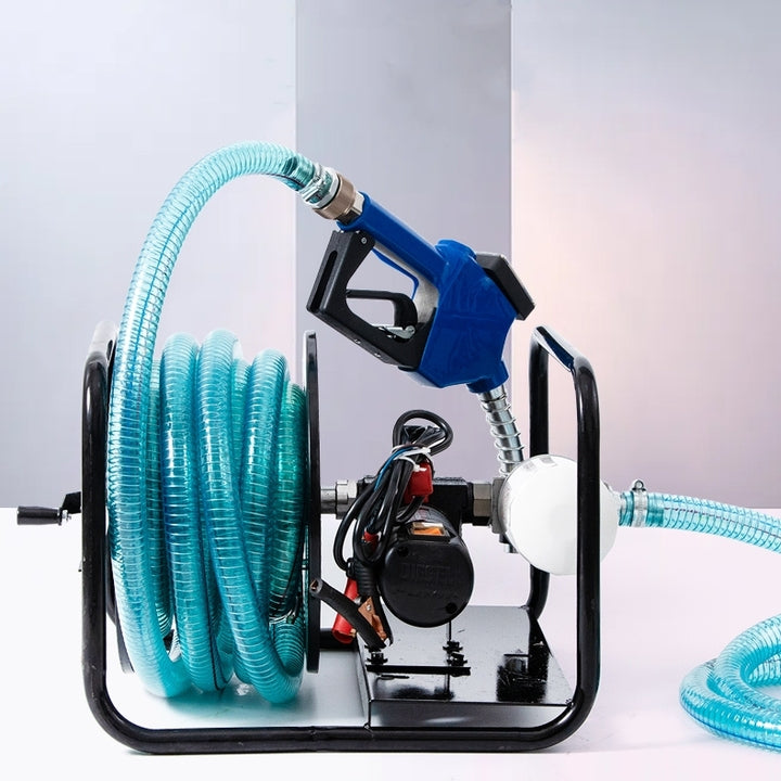 Portable Diesel Pump Kit Installed Bracket with Hose Reel Nozzle 2022 NEW
