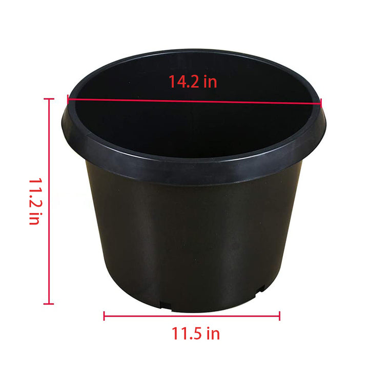 1 2 3 5 7 10 Gallon Square Planting Black Plastic Nursery Pots