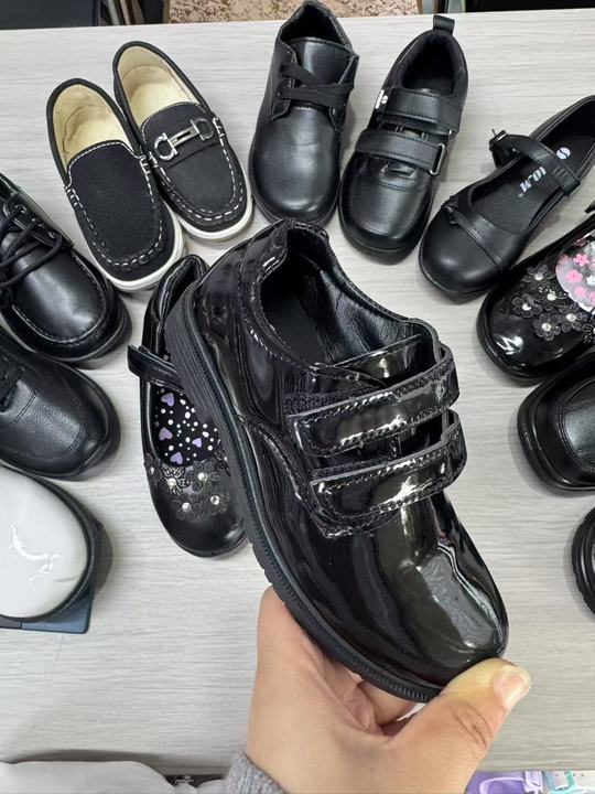 Children's Black Leather Shoes Children Students Soft Leather Soft Sole Single Shoes Wholesale School Shoes