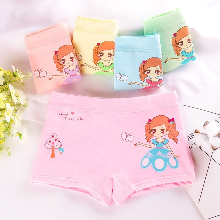 Factory Colorful Breathable Children's Cotton Underwear Panties Girls Kids Baby Doll Underwear