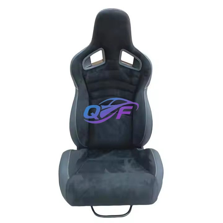 Universal Sportster CS Black Leather with Suede Matte Fiberglass Back Bucket Racing Seats for RECARO