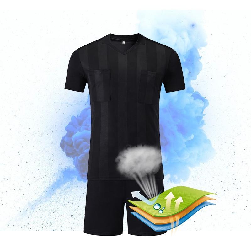 professional customized football referee jerseys referee shirt sets multi color optional v neck soccer judge uniforms