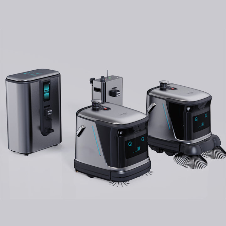 Autonomous Industrial Floor Cleaning Robot Mop Sweep Lidar Navigation App-Controlled Scrubbing 5000 Sq ft IP6X Commercial Use