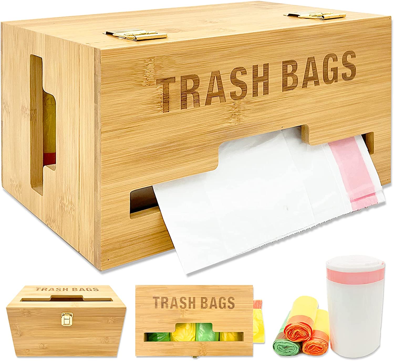 Large Trash Bag Dispenser With handles Garbage Bag Holder Kitchen Laundry Trash Can Organizer, Drawer divider