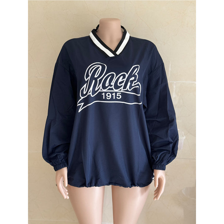 Fall Sweatshirt Women Long Sleeve Letter Print Loose Oversized Casual Street Pullover Slogan Hoodie Women Shirt Top Fashionable