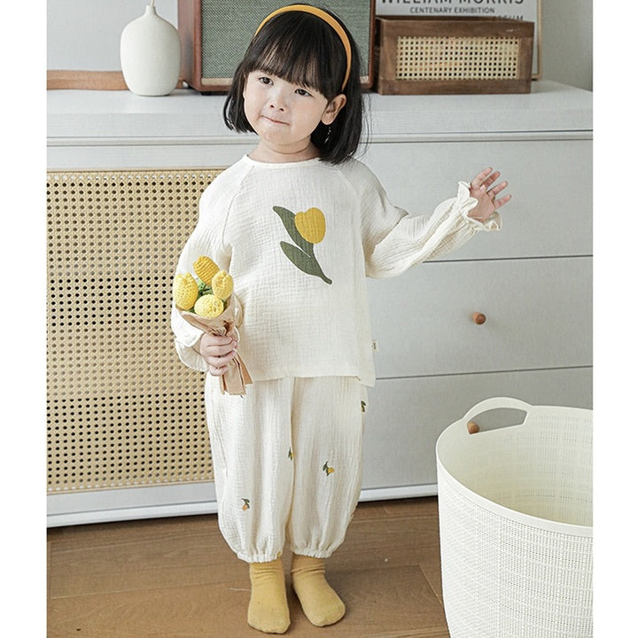 YOEHYAUL Wholesale Fall Kids Clothing 100% Cotton Baby Girls Clothes Homewear 2 Piece Outdoor Girls Clothing Sets