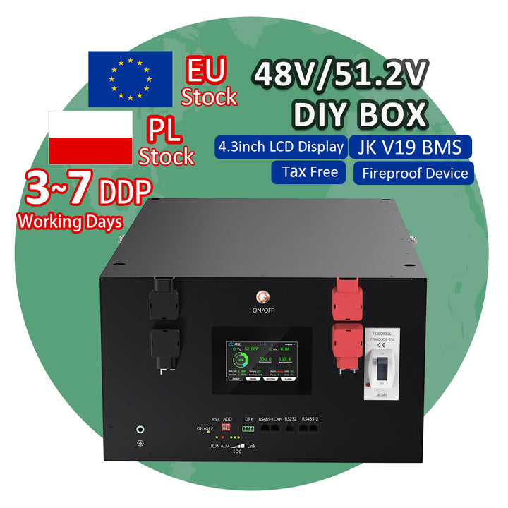PL Stock 48V 51.2V Lifepo4 Battery Case Diy Battery Kits 10kwh 15kwh With BMS Solar Eneygy Storage 280ah 300ah Metal Box