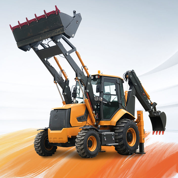FREE SHIPPING 4WD Backhoe Excavator Retroexcavadora 4x4 Tractor Loader Backhoe 1 Ton Diesel Epa Engine Mini Backhoe Loader
