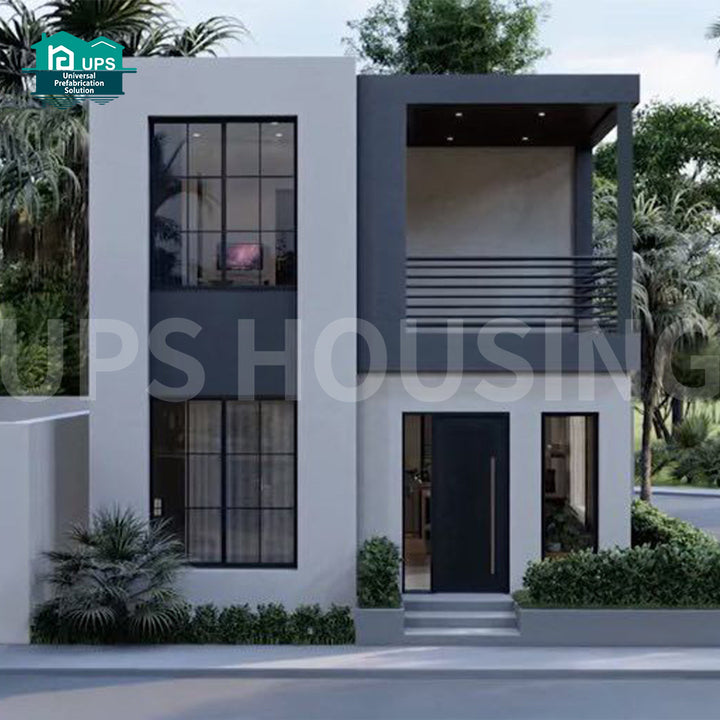 Ups Unique Design Water Resistant Ready Made Prefab Fiber Cement House Prefabricated Concrete Family Home