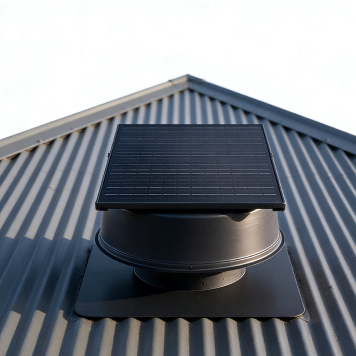 12inch China Manufacturer Solar Axial DC Brushless Copper Motor Roof Mounted Exhaust Fan Vent Fan with Solar Panel 40w