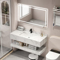 Hotel-Style Double-Layer Rock Plate Seamless Basin Wall-Mounted Face Wash Basin Integrated Ceramic Apartment Bathroom Bathrooms