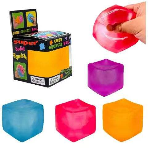 High Quality Custom Calming Sensory Squeeze Balls Wholesale Anxiety Stress Relief Squishy Fidget Gift Boxed Ice Cube Toys