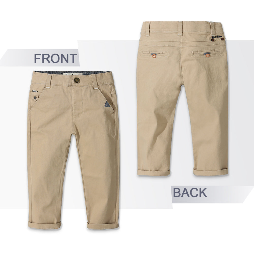 Baby wholesale sustainable  design clothing for kids Straight Leg Organic kids boys cotton chino pants