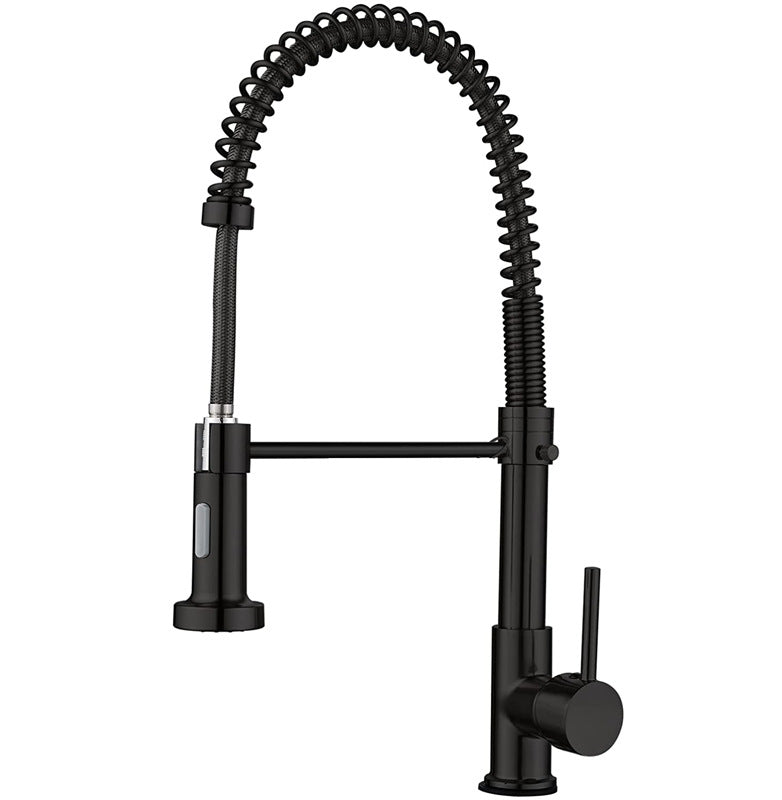 Modern Pull Out Brass Mixer Sink Faucet Stainless Steel Black Spring Kitchen Faucet