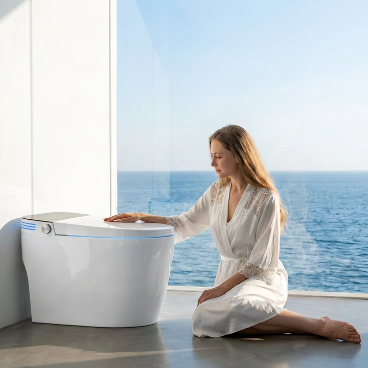 New Style Home Wc Intelligent Toilet Automatic Open Sensor Flush Bathroom Auto Close Smart Toilet with Seat Warmer