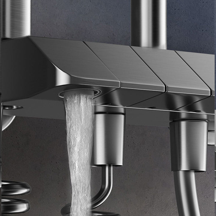 Hot Cold Wall Mounted Bathroom Shower Faucet Rain Rainfall Bathtub Mixer Piano Square Shower System Set