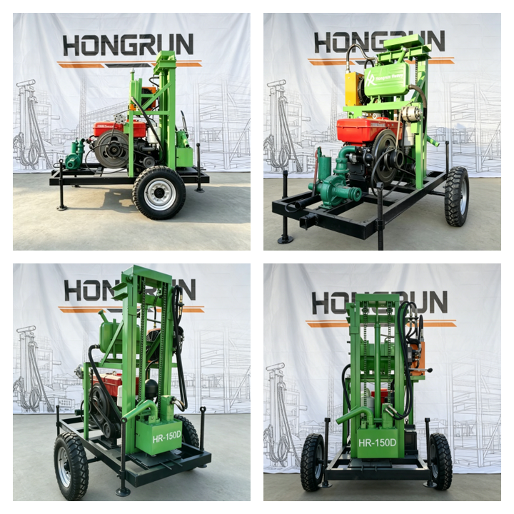 CE Certified HR-150D 150m Water Well Drill Rig 22HP Diesel Engine for Home Water Supply & Farm Use