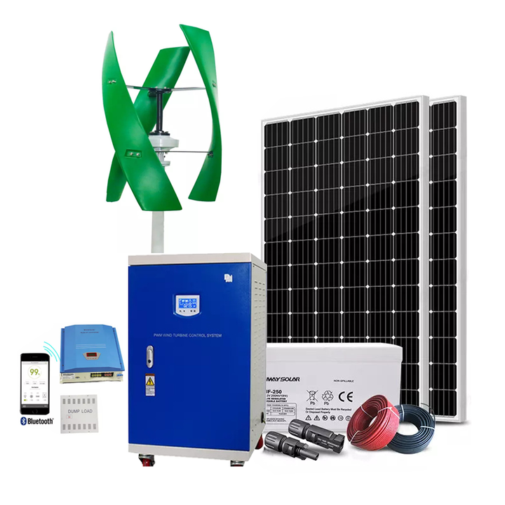 10KW Wind Turbine 5KW Solar Energy Systems Hybrid Solar Wind Power System MPPT Controller Lithium Ion Battery for Home Use