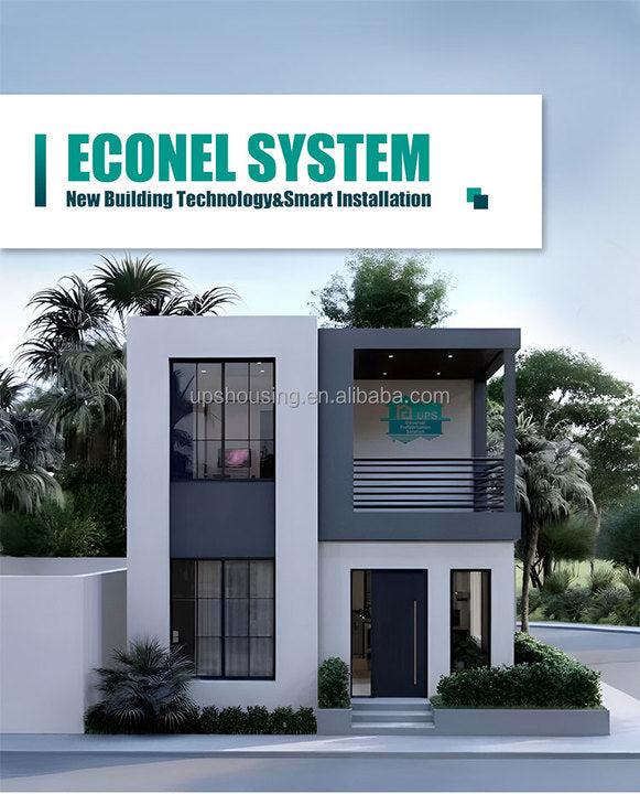 ECONEL Prefab Houses Low-Cost and Quick Installation for Villas Made of Durable Sandwich Panels