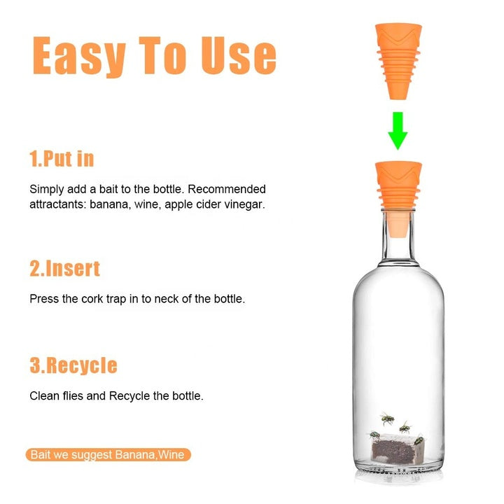 Replaceable Eco-Friendly Disposable Food Grade Silicone Fly Trap Indoor Fly Catcher for Fruit Flies 50-100 Sqm Coverage