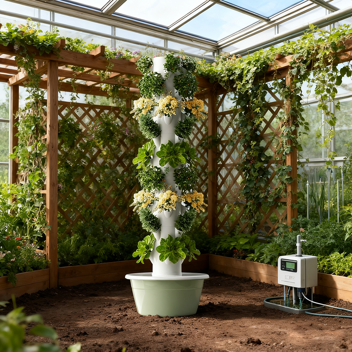 Outdoor Indoor Home Vertical Farming Growing Tower for Vegetable Garden Aeroponics Tower with Light Hydroponics System