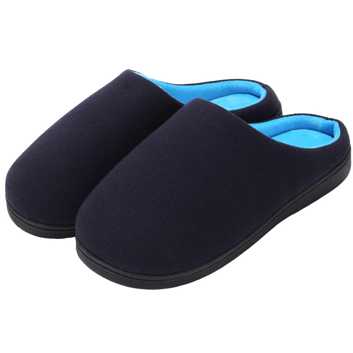high quality memory foam two tone coral fleece lined clog scuff house shoes indoor outdoor winter shoes women men slippers
