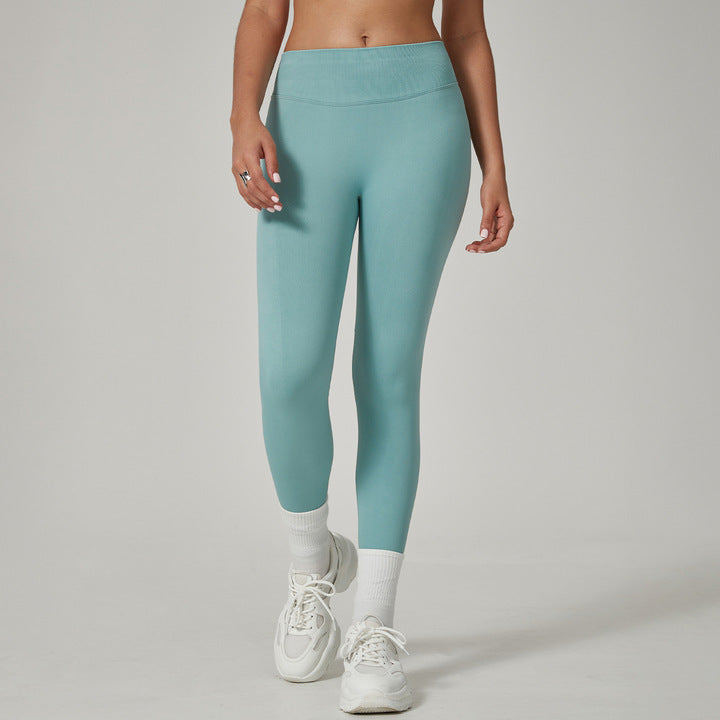 DFY High-Waisted Seamless Breathable Full Length Yoga Pants Cameltoe Peach Butt Lift Solid Style Plus Size Leggings