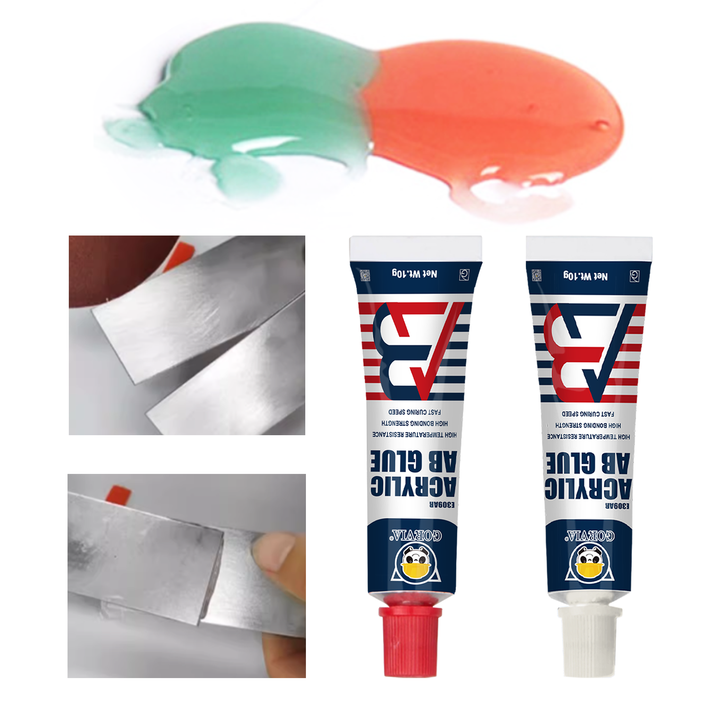 GORVIA Two Component 1:1 10g+10g Modified Acrylic AB Glue for Stainless Steel