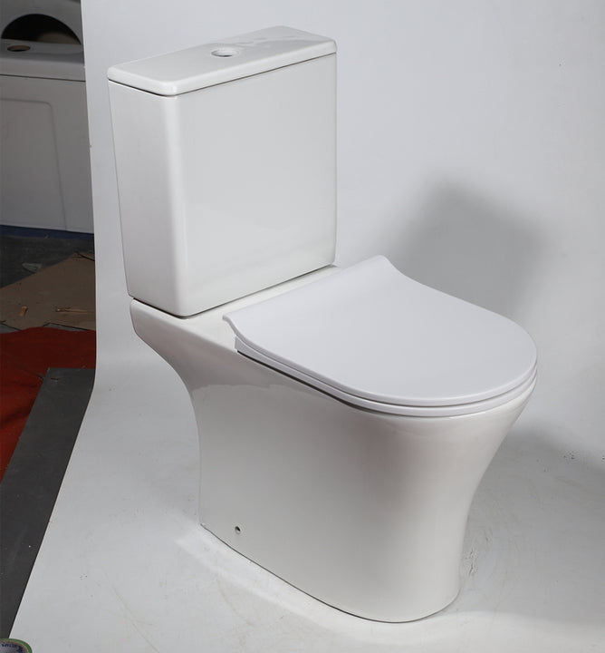 Guangdong White Color Sanitary Wares Ceramic Siphonic Two Piece Toilet Set S- Trap Wc Toilet with Low Prices for Hotel Bathroom