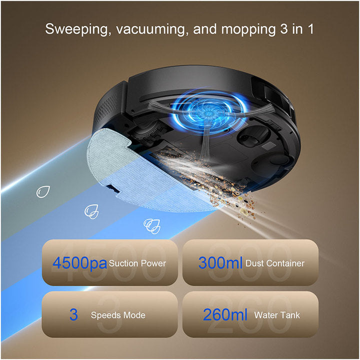 Teendow D10S MAX Robot Vacuum Cleaner Wet Dry Mopping and Sweeping with Self-Emptying Dustbin Aspirateur Aspirador