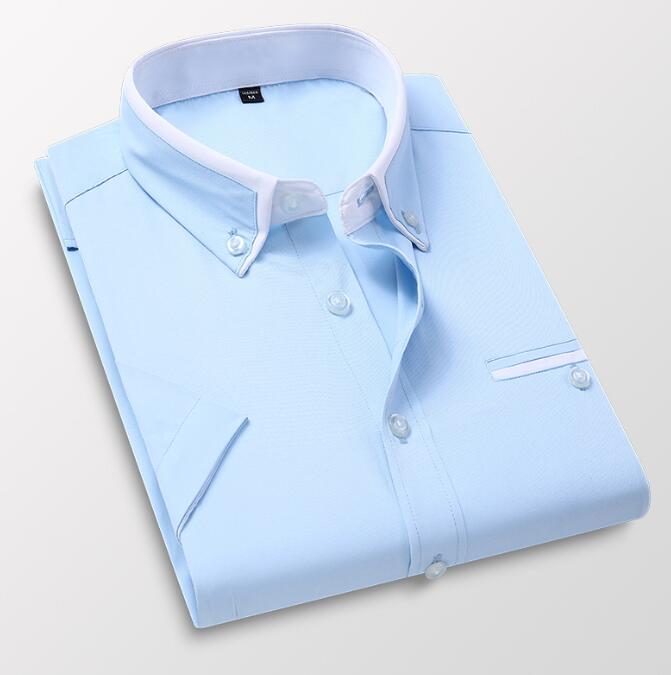 Short Sleeve Shirt Men's Summer Short Sleeve Men's Shirt Slim Fit High Quality Casual Dress Groomsmen Shirt