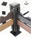 Waterproof Wpc Composite Fencing Gray Grin Wood Wpc Fence Wpc Fence Solar Light