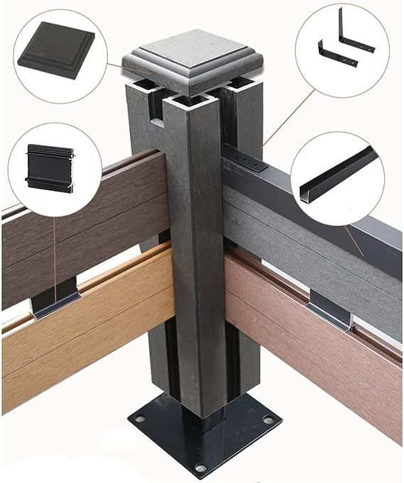 Waterproof Wpc Composite Fencing Gray Grin Wood Wpc Fence Wpc Fence Solar Light