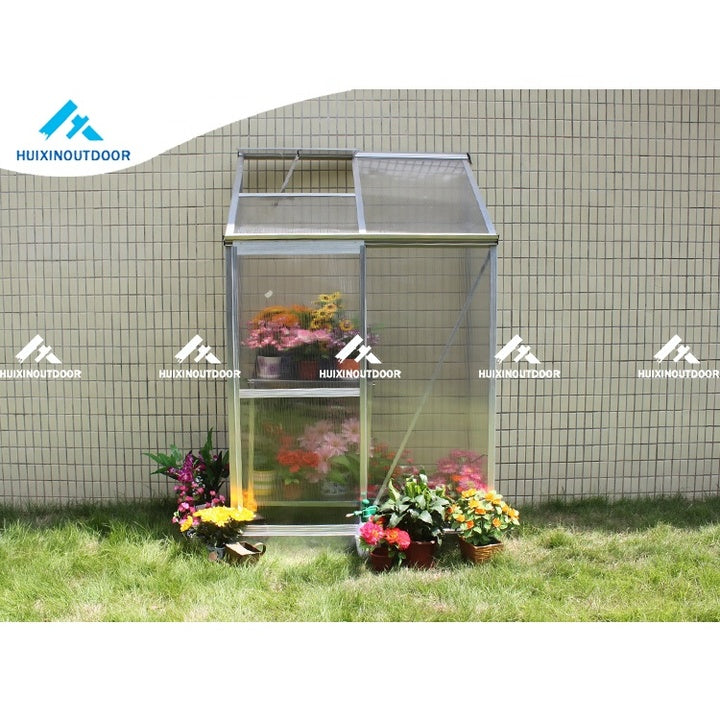 Aluminium Frame Mini Indoor Garden Greenhouse Small Transparent Lean Conservatory Nature Easily Assembled Hobby Greenhouse PC