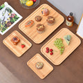 wholesale  rectangular bamboo hotel serving tray customized logo service restaurant plate