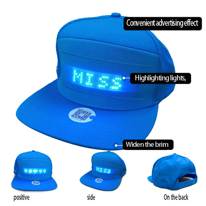 Magic LED Display Hat Mobile APP Programmable Smart Hat Fancy Cap APP Control Fashion Display Screen Hat